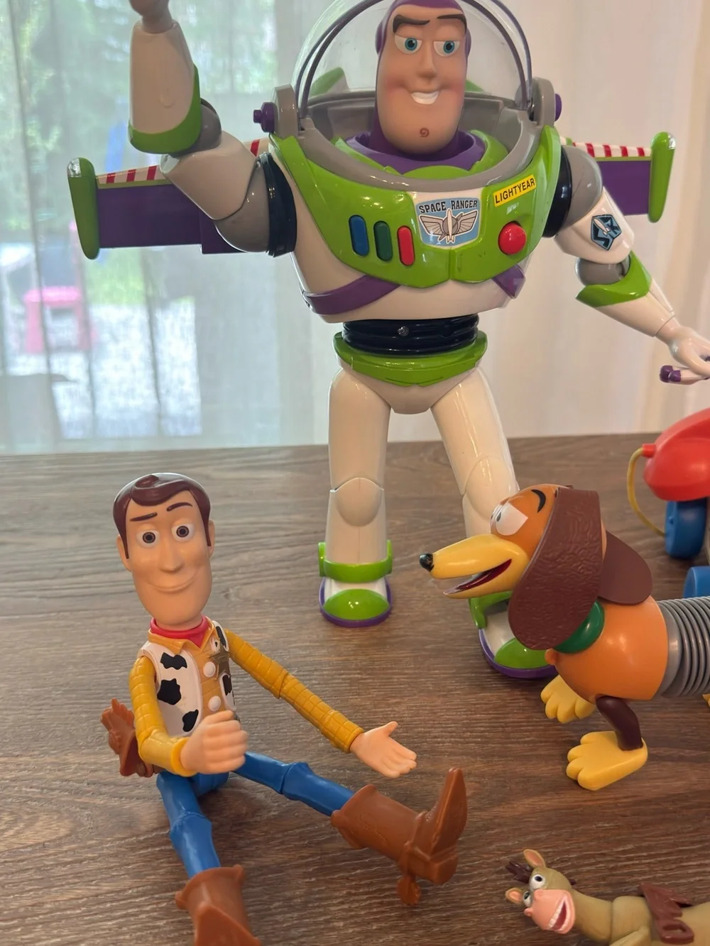 Vintage Toy Story Disney Action Figure Lot Buzz Lightyear Woody Slinky Hamm